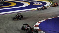 Alonso y Sainz, uno tras otro en el GP de Singapur.