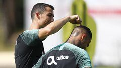 Soccer Football - World Cup - Portugal Training - Kratovo, Moscow Region, Russia - June 23, 2018. Cristiano Ronaldo and Ricardo Quaresma attend a training session. REUTERS/Axel Schmidt