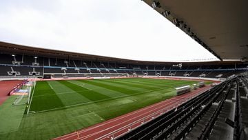 Vista general del Estadio Olímpico de Helsinki, escenario de la Supercopa de Europa 2022 que disputan Real Madrid y Eintracht de Frankfurt.