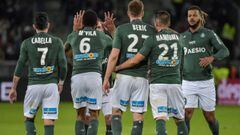 El Saint Etienne celebra el gol de la victoria de Beric