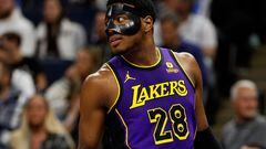 MINNEAPOLIS, MINNESOTA - DECEMBER 30: Rui Hachimura #28 of the Los Angeles Lakers looks on against the Minnesota Timberwolves in the second quarter at Target Center on December 30, 2023 in Minneapolis, Minnesota. NOTE TO USER: User expressly acknowledges and agrees that, by downloading and or using this photograph, User is consenting to the terms and conditions of the Getty Images License Agreement.   David Berding/Getty Images/AFP (Photo by David Berding / GETTY IMAGES NORTH AMERICA / Getty Images via AFP)
