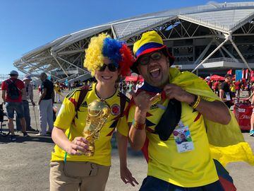 Miles de colombianos están en el Samara Arena para alentar a la Selección y empujarla a la victoria ante Senegal para asegurar su cupo en octavos de final.