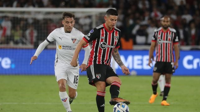 James debuta en Sudamericana en la caída de Sao Paulo ante Liga