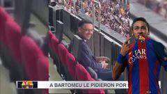 La reacción de Bartomeu en el palco cuando le piden a Neymar