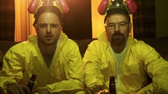 The stars of the hit series Breaking Bad, Bryan Cranston and Aaron Paul, were pressed into service as barmen at singer Drake’s 37th birthday bash.