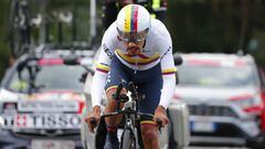 Esta es la clasificaci&oacute;n de los ciclistas colombianos luego de la etapa 1 del Giro de Italia 2021, contrarreloj individual que se corri&oacute; en Tur&iacute;n.