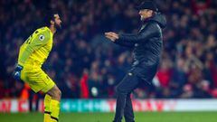 The charge | J&uuml;rgen Klopp and Alisson Becker.