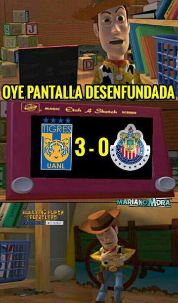 Chivas no mete ni las manos contra Tigres y los memes se ríen