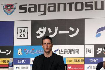 Spanish soccer player Fernando Torres of Japanese club Sagan Tosu announces his retirement from professional soccer during a press conference in Tokyo, Japan, 23 June 2019