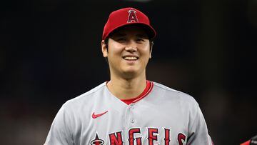 Jun 15, 2023; Arlington, Texas, USA; Los Angeles Angels starting pitcher Shohei Ohtani (17) walks to the dugout before the game against the Texas Rangers at Globe Life Field. Mandatory Credit: Tim Heitman-USA TODAY Sports