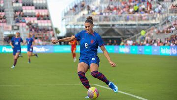 Trinity Rodman of Team United States during the USWNT v China PR, international friendly game, at DRV PNK Stadium in Fort Lauderdale, Florida, on December 2, 2023. (Photo by Chris Arjoon / AFP)