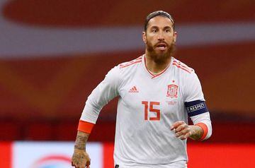 Sergio Ramos of Spain during the International Friendly football match between Netherlands and Spain on november 11, 2020 at Johan Cruijff Arena in Amsterdam, Netherlands - Photo Marcel ter Bals / Orange Pictures / DPPI  AFP7  11/11/2020 ONLY FOR USE IN S
