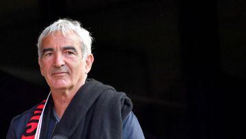 (FILES) In this file photo taken on August 19, 2017 French national football team former head coach Raymond Domenech attends the French L1 football match Rennes vs Dijon at the Roazhon Park stadium in Rennes, western France. - Former France coach Raymond 