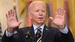 El presidente de los Estados Unidos, Joe Biden, habla sobre la situaci&oacute;n en Afganist&aacute;n desde el East Room de la Casa Blanca en Washington, DC, el 8 de julio de 2021. 