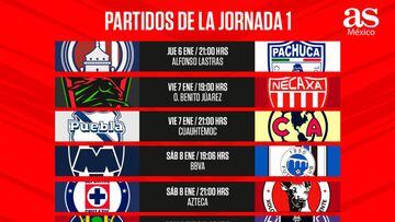 Liga MX: Fechas y horarios de la jornada 1, Clausura 2022