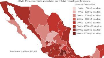 Mapa y casos de coronavirus en México por estados hoy 28 de junio