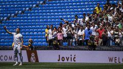 Jovic, durante su presentaci&oacute;n con el Real Madrid. 