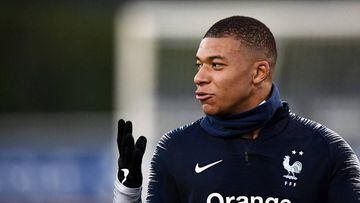 France&#039;s forward Kylian Mbappe leaves a training session in Clairefontaine-en-Yvelines on March 19, 2019, as part of the team&#039;s preparation for their upcoming Euro 2020 qualification football matches against Moldova and Iceland. 