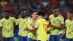 Selecci&oacute;n Colombia durante un partido de Copa Am&eacute;rica.