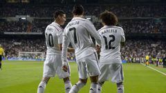James Rodr&iacute;guez, Cristiano Ronaldo y Marcelo en el Real Madrid