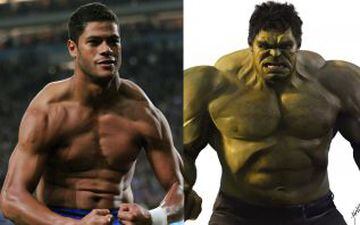 El futbolista brasileño Givanildo Vieira de Souza 'Hulk' y el superhéroe de Marvel.