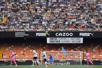 A section of the Mestalla stadium remained empty for the final games of the season.