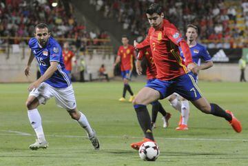 Morata scored twice during Spain's 8-0 win over Liechtenstein in León on Monday night.