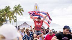 HALEIWA, HAWAII - DECEMBER 2: Two-time WSL Champion John John Florence of Hawaii surfs in the Final at the Haleiwa Challenger at home in The Hawaiian Islands on December 2, 2022 at Haleiwa, Hawaii. (Photo by Tony Heff/World Surf League)