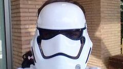 Antoine Griezmann in a Stormtrooper helmet