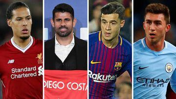 Van Dijk (Liverpool), Diego Costa (Atl&eacute;tico), Coutinho (Barcelona), Laporte (Manchester City).