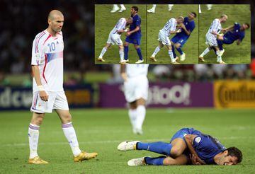 El 9 de julio de 2006 se disputó la final del Mundial entre Francia e Italia. Zinedine Zidane estaba uno o dos metros por delante del zaguero italiano Materazzi, éste le dice algo, pero de repente, el francés se gira, va hacia él y le embiste con un fuerte cabezazo: tarjeta roja y expulsión.