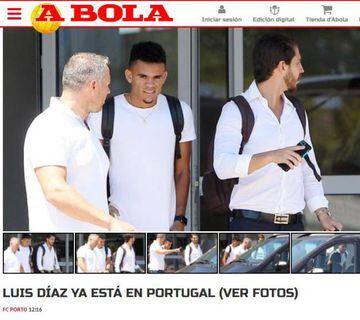 El colombiano Luis Díaz aterrizó en Portugal para cerrar su vínculo con el Porto.