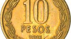 ¿Cuánto pesa una moneda de $10 pesos chilenos?