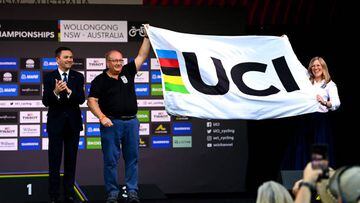 David Lappartient, presidente de la UCI, en los Mundiales de Wollongong.