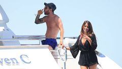 Soccerplayer Lionel Messi and his wife Antonella Roccuzzo with sons Thiago and Mateo on holidays in Ibiza, on Tuesday 12nd July, 2016.
 Non_exclusive