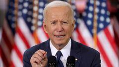 President Joe Biden speaks about his $2 trillion infrastructure plan during an event to tout the plan at Carpenters Pittsburgh Training Center in Pittsburgh, Pennsylvania. 