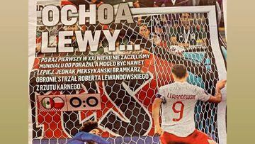 Periódico de Polonia muestra la atajada de Guillermo Ochoa a Lewandowski