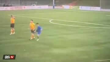 Watch: Lower-league soccer player kicks out at opponent in horrific off-the-ball incident