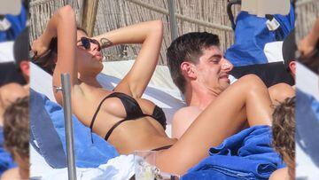 Soccerplayer Thibaut Courtois and female friend on holidays in Ibiza on Thursday 20 June 2019.
