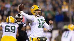 Nov 27, 2022; Philadelphia, Pennsylvania, USA; Green Bay Packers quarterback Aaron Rodgers (12) passes the ball against the Philadelphia Eagles during the second quarter at Lincoln Financial Field. Mandatory Credit: Bill Streicher-USA TODAY Sports