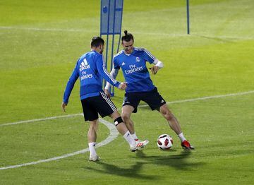 Gareth Bale going through his paces.
