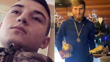 Los futbolistas ucranianos Vitalii Sapylo (21) and Dmytro Martynenko (25), fallecidos en la invasi&oacute;n rusa de Ucrania.