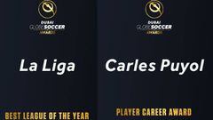Puyol y la Liga, premiados en la Gala Globe Soccer Awards