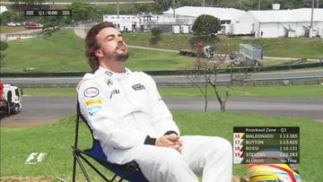 Fernando Alonso, en la foto que se ha convertido en meme