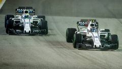 Lance Stroll y Felipe Massa con el Williams en Singapur.