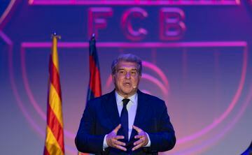 El presidente del FC Barcelona, Joan Laporta, durante un reciente acto institucional del club azulgrana.