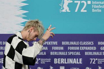 Cast member Colson Baker, also known as Machine Gun Kelly, attends a news conference to promote the movie 'Taurus' at the 72nd Berlinale International Film Festival in Berlin, Germany, February 13, 2022. REUTERS/Christian Mang REFILE - CORRECTING INFO