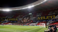 Grada del Metropolitano en el Atlético-Manchester de la temporada pasada.