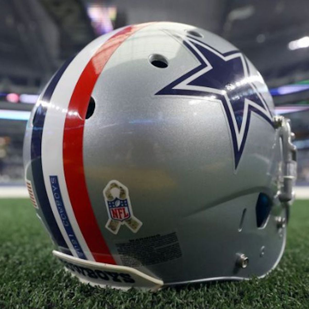 dallas cowboys helmet 2022 red stripe