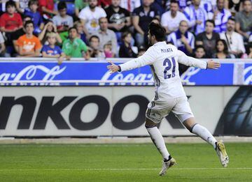 Morata wheels away after putting Madrid 3-1 up.